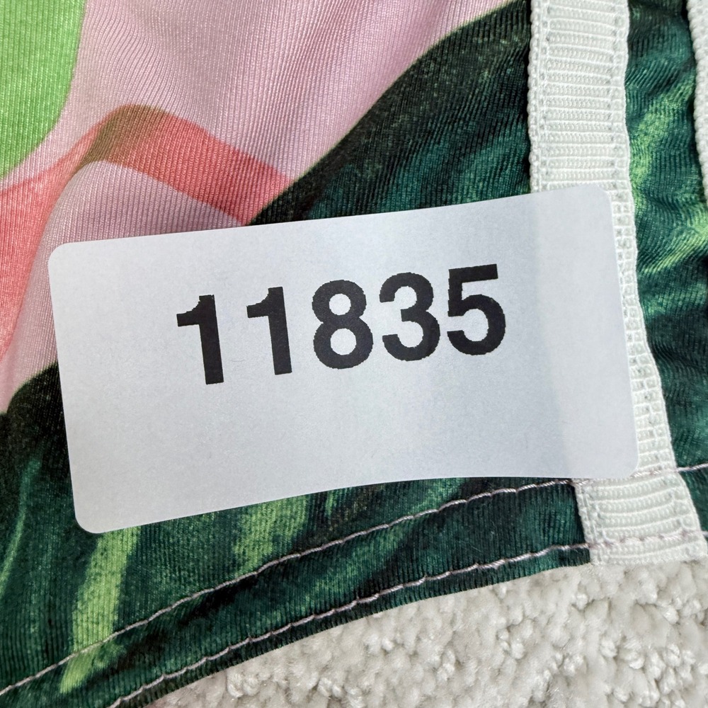 Adidas Originals Farm Rio Bodysuit Womens S Pink Green Tropical Leaf 3-Stripe - Picture 10 of 10